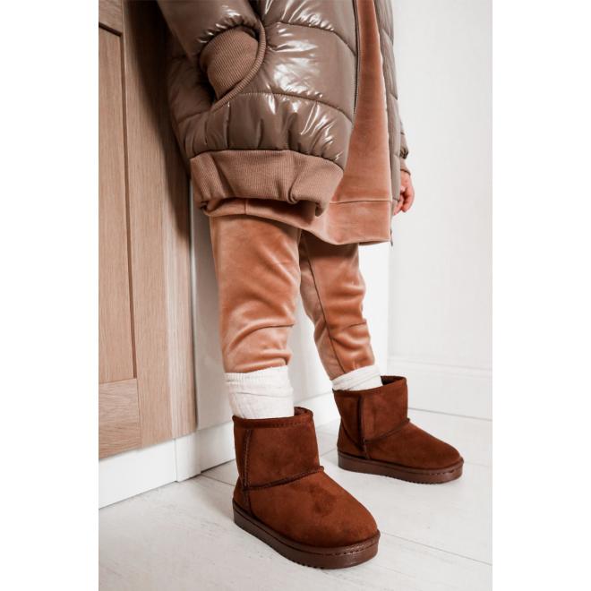 Pohodlné detské hnedé teplé snehule