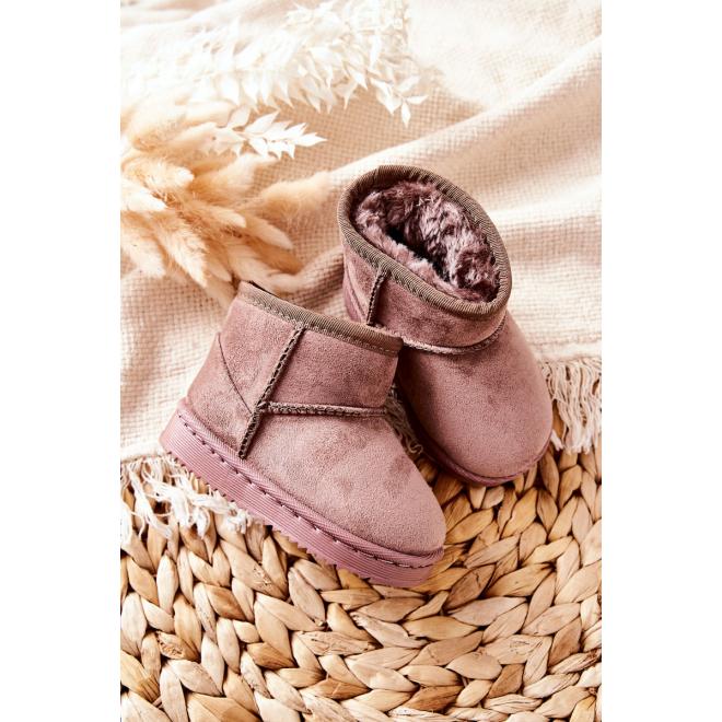 Pohodlné detské teplé snehule v tmavo béžovej farbe