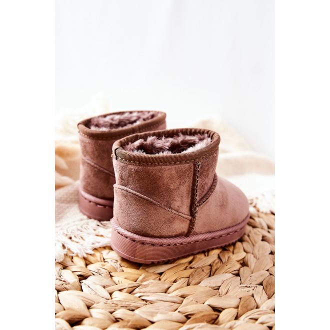 Pohodlné detské teplé snehule v tmavo béžovej farbe