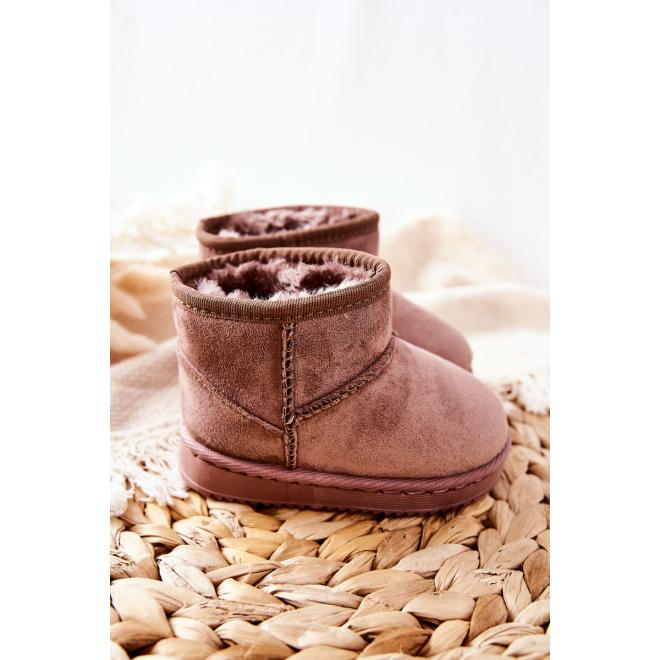 Pohodlné detské teplé snehule v tmavo béžovej farbe