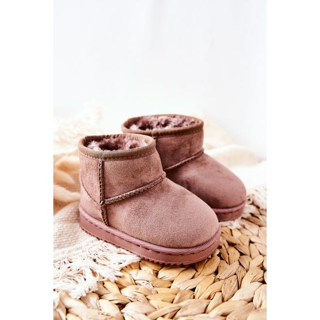 Pohodlné detské teplé snehule v tmavo béžovej farbe