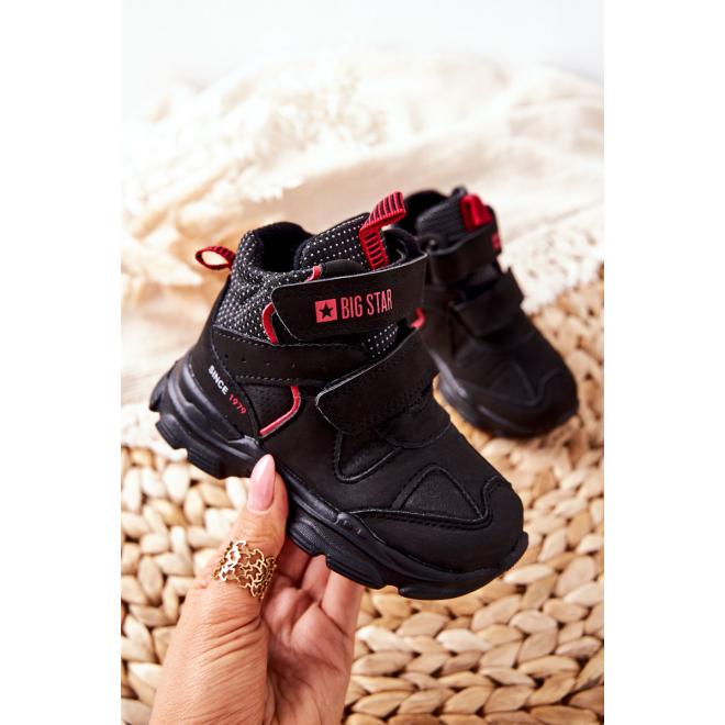 E-shop Trekingové detské topánky Big Star v čiernej farbe