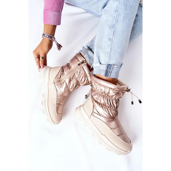 Snehule pre dámy v štýlovej zlatej farbe