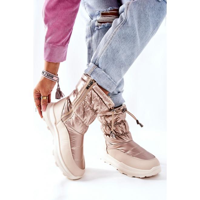 Snehule pre dámy v štýlovej zlatej farbe