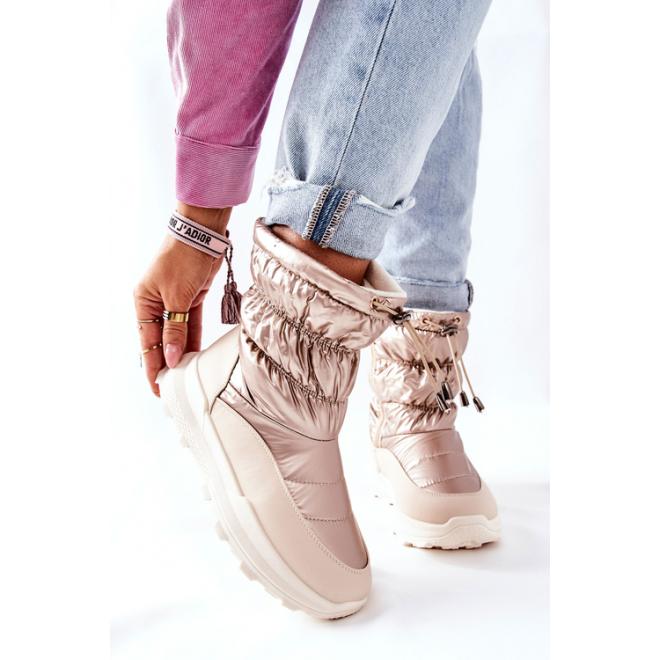 Snehule pre dámy v štýlovej zlatej farbe