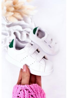 Detské bielo-zelené tenisky so suchým zipsom