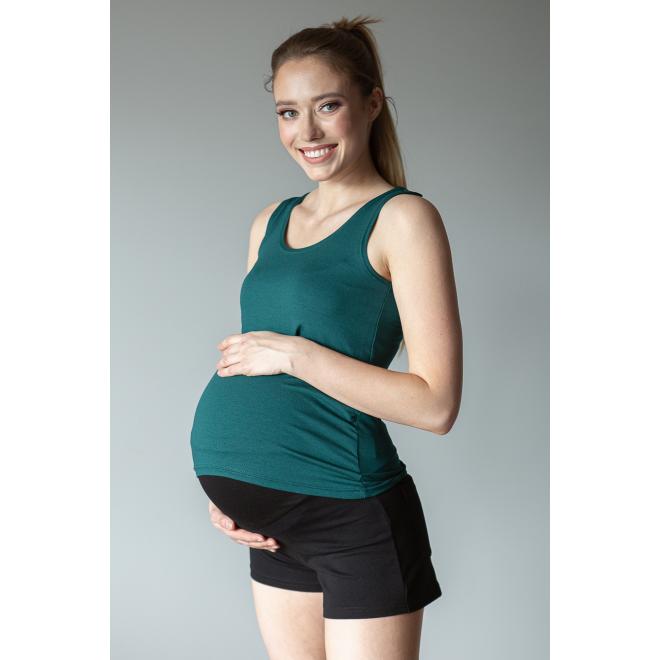 E-shop Bavlnené tehotenské šortky v čiernej farbe
