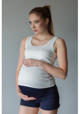 Bavlnené tehotenské šortky v tmavomodrej farbe