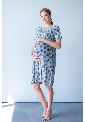 Sivá bavlnená tehotenská a dojčiaca košeľa