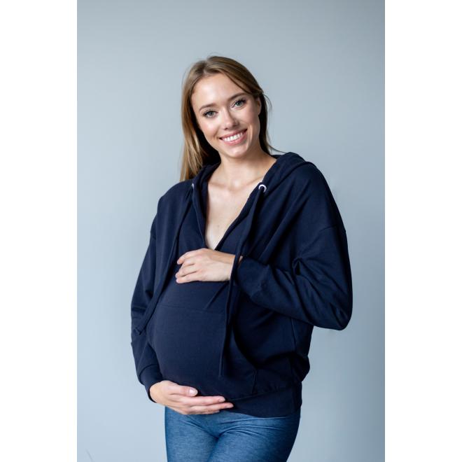 E-shop Modrá oversize mikina pre tehotné a dojčiace ženy