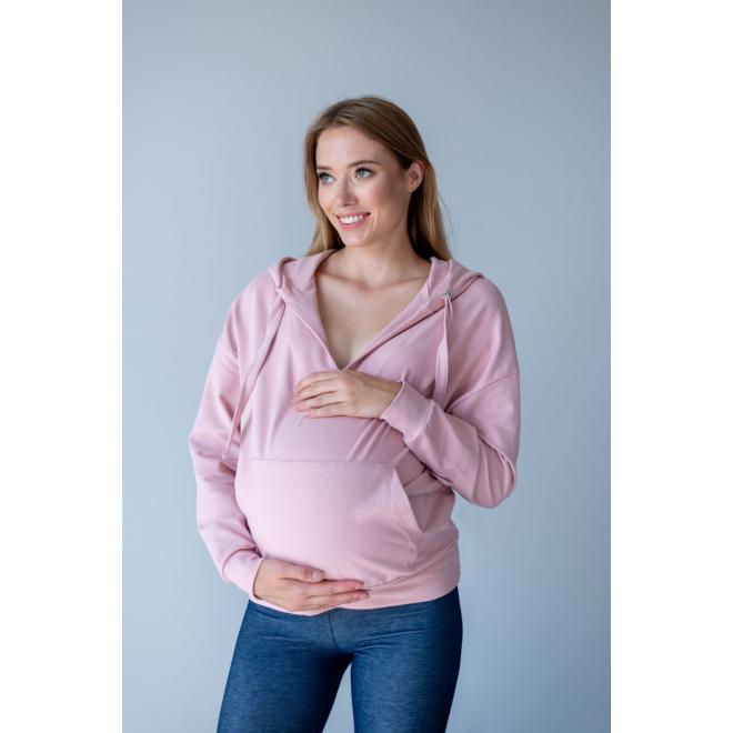 E-shop Ružová oversize mikina pre tehotné a dojčiace ženy