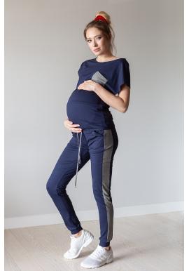 Tehotenská a dojčiaca tepláková súprava modrej farby