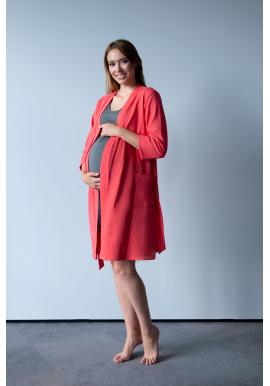 Hrejivý bavlnený korálový župan pre tehotné a dojčiace ženy