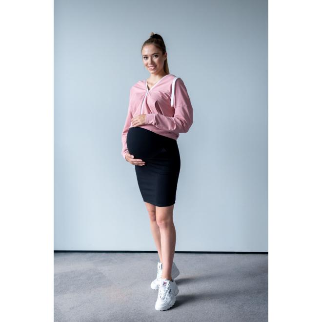 E-shop Čierna sukňa s tehotenským pásom