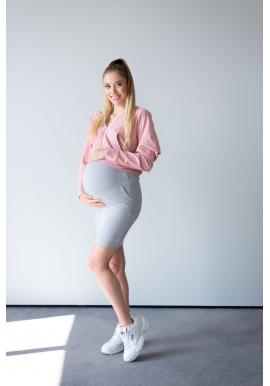 Sivá sukňa s tehotenským pásom