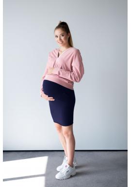 Modrá sukňa s tehotenským pásom