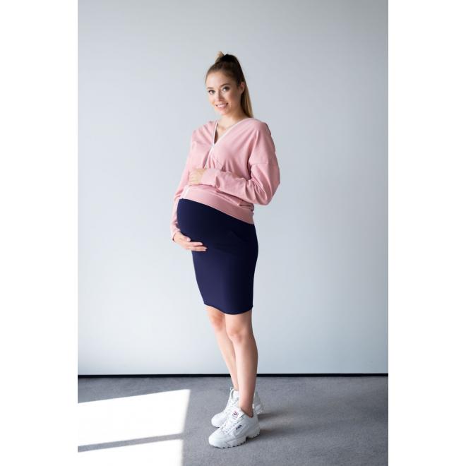 E-shop Modrá sukňa s tehotenským pásom
