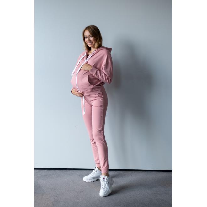 E-shop Dámska tehotenská teplákova súprava ružovej farby