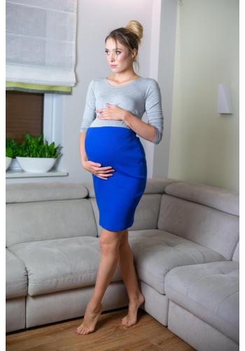Dámska tehotenská sukňa modrej farby