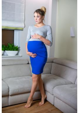 Dámska tehotenská sukňa modrej farby