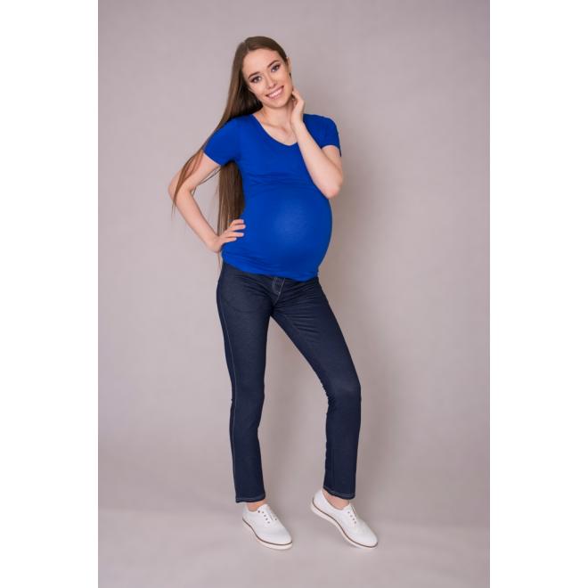 E-shop Klasická modrá tehotenská a dojčiaca blúzka