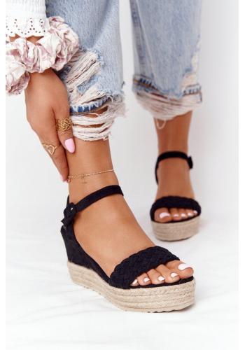Štýlové sandále pre dámy v čiernej farbe vo výpredaji