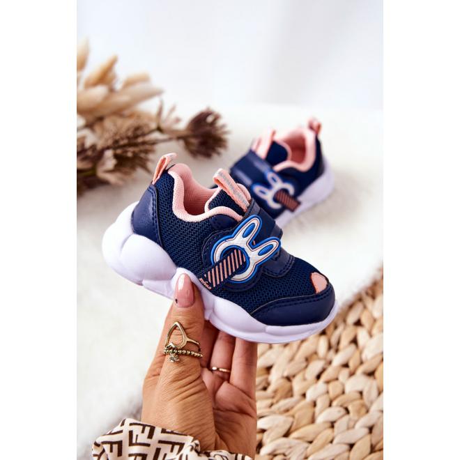 E-shop Detská športová obuv na suchý zips v modro-ružovej farbe