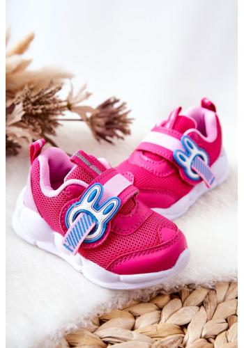 Detská športová obuv na suchý zips v ružovej farbe