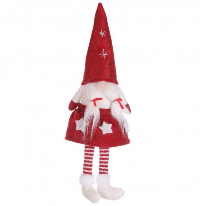 E-shop Červený plyšový vianočný škriatok s visiacimi nohami