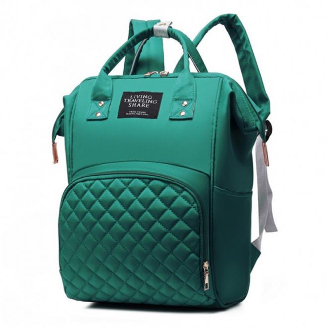 Funkčný ruksak na kočiar pre mamičky a oteckov v zelenej farbe
