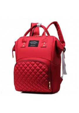 Červený funkčný ruksak pre mamičky a oteckov