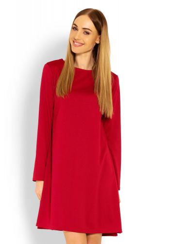 Dámske šaty s voľným strihom v červenej farbe