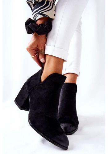 Čierne módne topánky na podpätku pre dámy