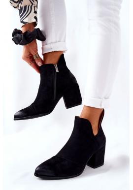 Čierne módne topánky na podpätku pre dámy