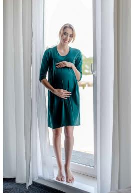 Zelená pohodlná tehotenská a dojčiaca košeľa