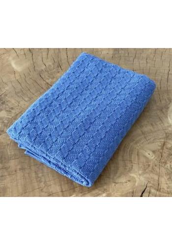 Modrá pletená detská deka