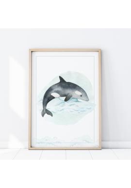 Detský plagát na stenu s delfínom