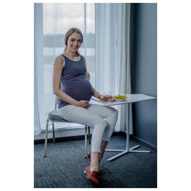 Grafitový bodkovaný dámsky tehotenský a dojčiaci top