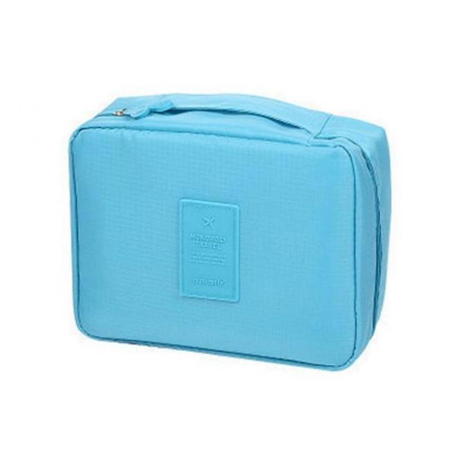 E-shop Modrá kozmetická taška s množstvom vreciek