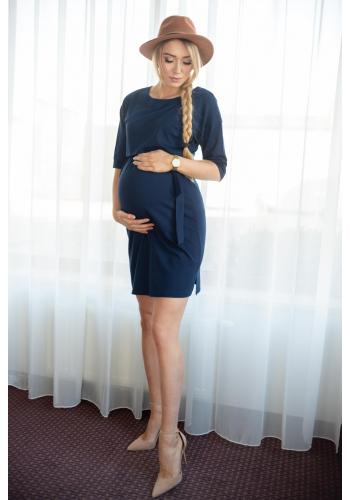 Pohodlné modré tehotenské a dojčiace šaty vo výpredaji