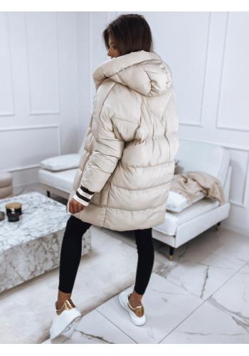 Dámska oversize bunda na zimu v svetlobéžovej farbe