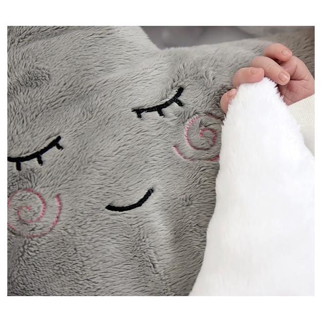 Sivý detský vankúšik v tvare hviezdy