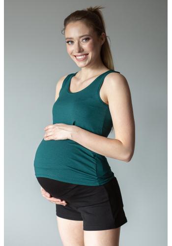 Bavlnené tehotenské šortky v čiernej farbe vo výpredaji