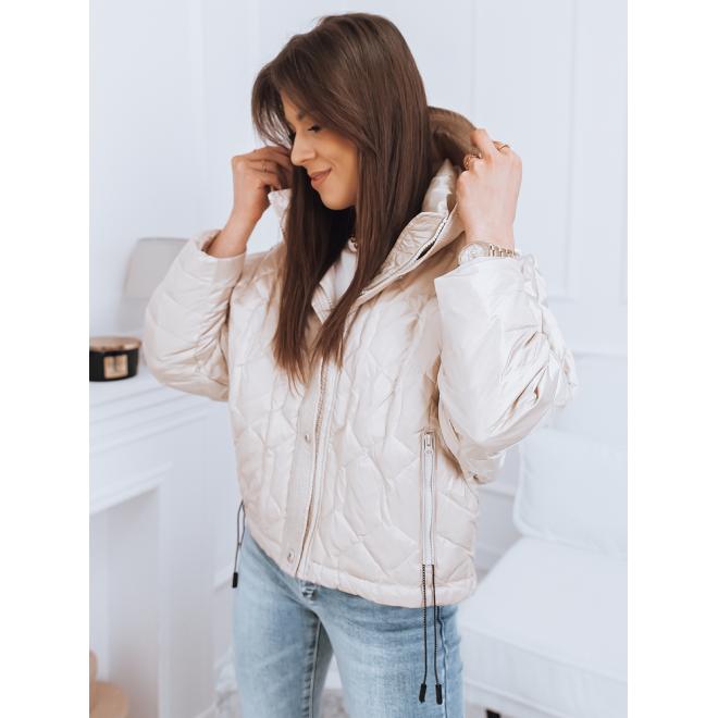 E-shop Béžová oversize bunda s prešívaním pre dámy