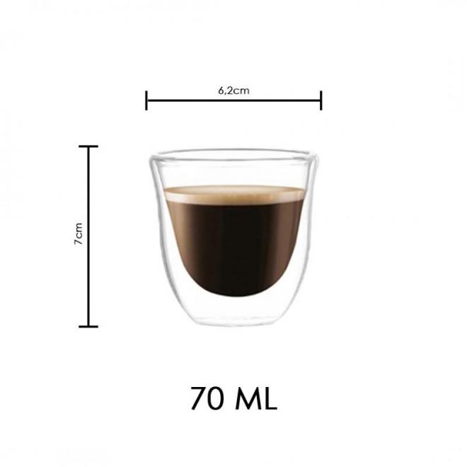 Sada šiestich termo pohárov na kávu - 70 ml