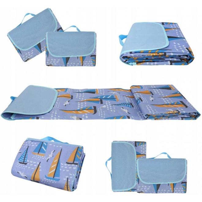 Modrá vodeodolná podložka na piknik