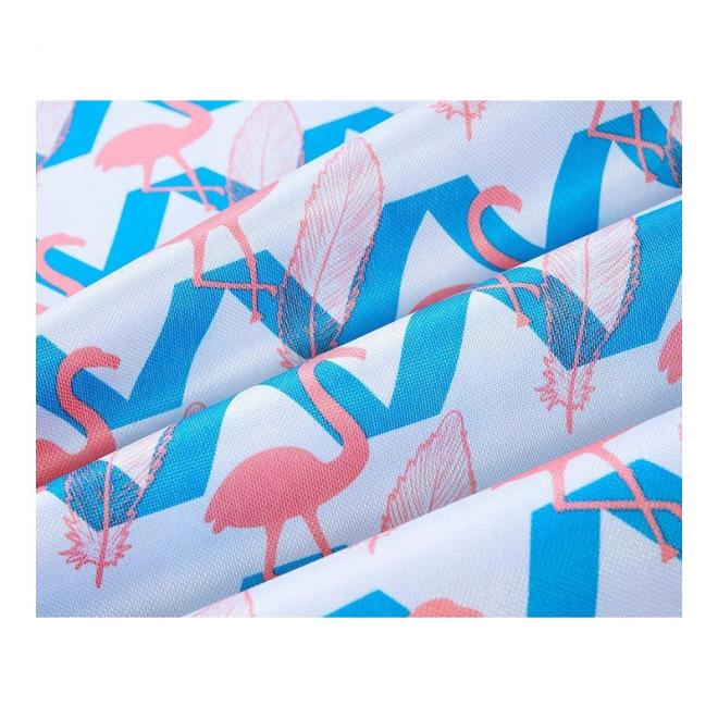 Modrá plážová podložka s plameniakmi