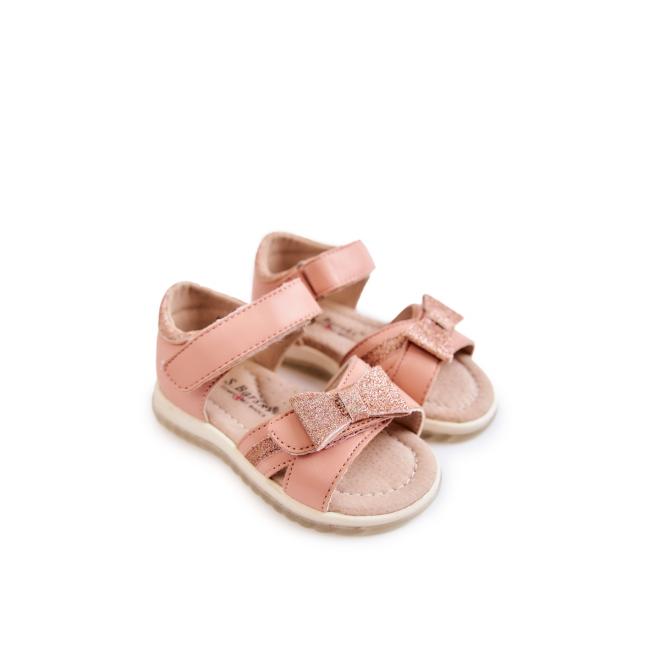 E-shop Dievčenské ružové sandále s mašličkou