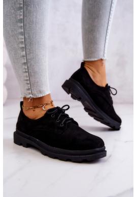 Semišové čierne topánky pre dámy