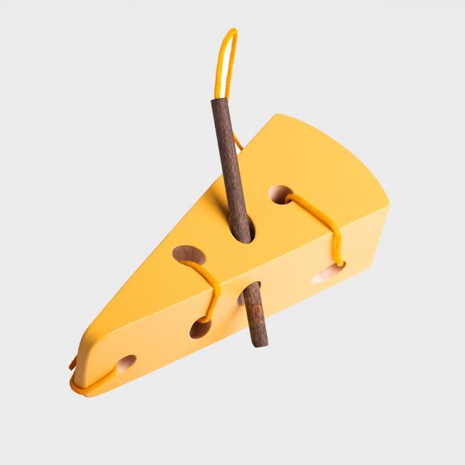 E-shop Detský drevený šnurovací syr